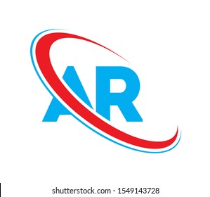 AR Letter logo design, AR Letter, AR logo. AR initial letter logo colored red and blue, Vector logo design template elements for your business or company identity. a r