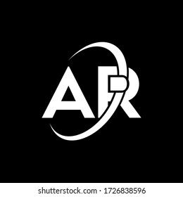 AR Letter Logo Design. Initial letters AR logo icon. Abstract letter AR A R minimal logo design template. A R Letter Design Vector with black Colors. ar logo