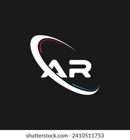 AR letter Logo design. Initials AR logo linked with circle and uppercase monogram logo. AR typography for technology, business and real estate brand logo design