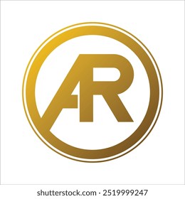 AR letter logo design logotype concept with sans serif font. initial letter logo in circle