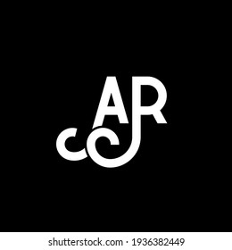 AR letter logo design on black background. AR creative initials letter logo concept. ar letter design. AR white letter design on black background. A R, a r logo