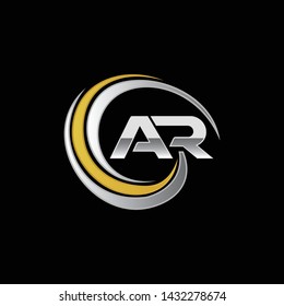 AR Letter Logo Design Template with ring company