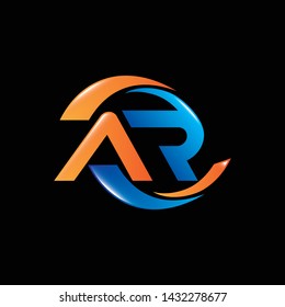 AR Letter Logo Design Template with ring company