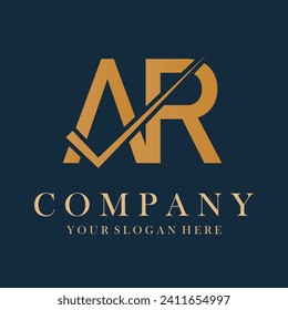 AR Letter Logo Design Template Vector. Creative initials letter AR logo concept.