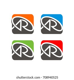 AR letter logo design template