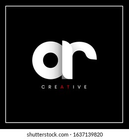 AR Letter Logo Design, Design Vector with Black and White Colors.