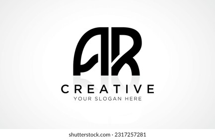 AR Letter Logo Design Vector Template. Alphabet Initial Letter AR Logo Design With Glossy Reflection Business Illustration.