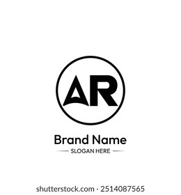 AR Letter Logo Design. White Background.