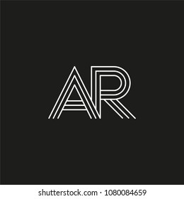 AR Letter logo icon design template elements