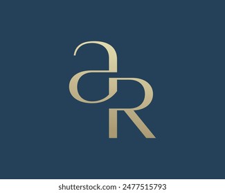 AR letter logo icon design. Classic style luxury initials monogram.