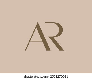 AR letter logo icon design. Classic style luxury initials monogram.