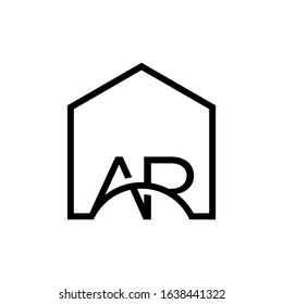 AR letter logo konsep icon house