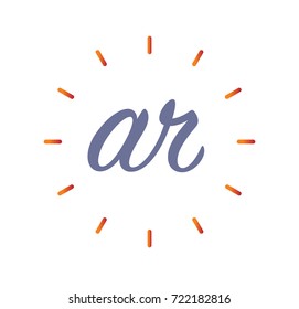 AR letter logo with line element
