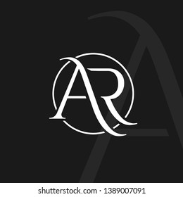 "ar" letter logo template vector