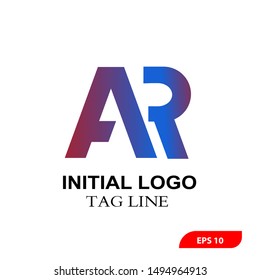 AR Letter Logo Template vector icon design