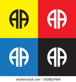 AR letter logo uses four colours.