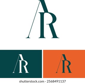 AR letter logo, vector design