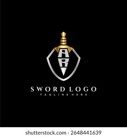 AR letter luxury monogram for shield and sword style image
