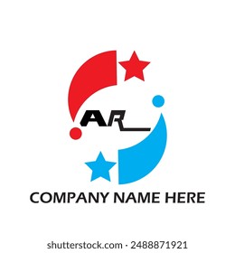 AR letter modern logo design on white color background
