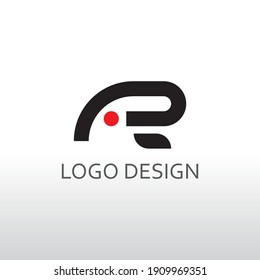 ar letter for simple logo design