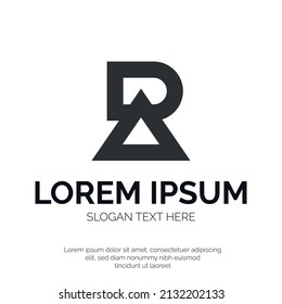 AR Letter with Triangle Logo Vector Design