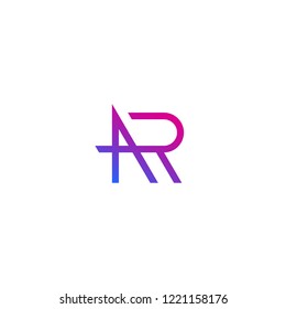 AR letters initials logo design