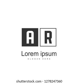 AR Letters Logo Design. Simple and Creative Black Letter Concept Illustration.