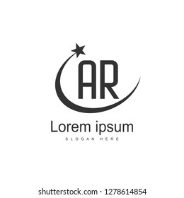 AR Letters Logo Design. Simple and Creative Black Letter Concept Illustration.