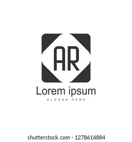 AR Letters Logo Design. Simple and Creative Black Letter Concept Illustration.