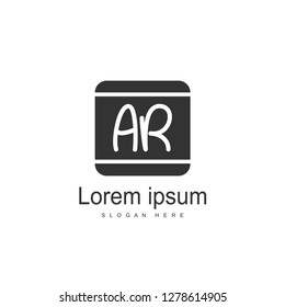 AR Letters Logo Design. Simple and Creative Black Letter Concept Illustration.