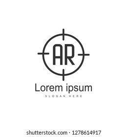 AR Letters Logo Design. Simple and Creative Black Letter Concept Illustration.