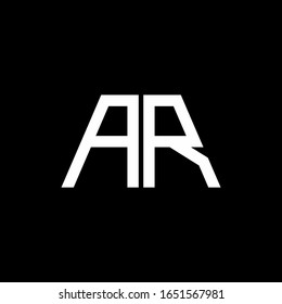 AR logo abstract monogram isolated on black background