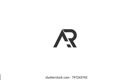 Logo de AR logotipo de carta de RA abstracta