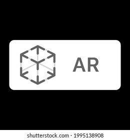 AR logo design for app. Augmented reality cube. Icon mock-up template for a web or mobile app. augmented reality with thin line cube. flat linear trend modern ar logotype graphic art design isolated.