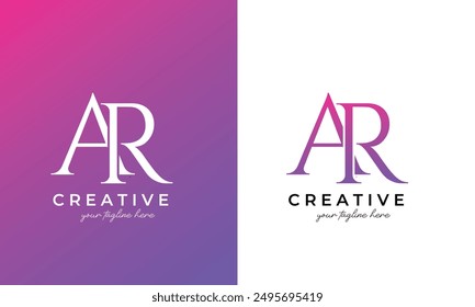 ar logo design, ar letter logo for business and company	