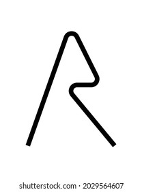 AR logo design minimalistic vector. 