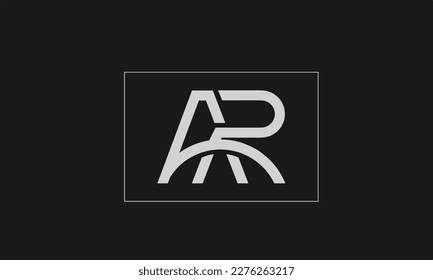 ar logo design template, letter a and r logo vector combined into one.