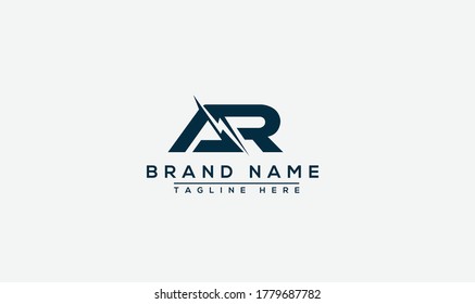 AR Logo Design Template Vector Graphic Branding Element.