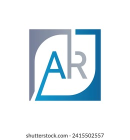 AR Logo Design Template Vector With Square Background.