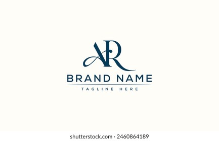 AR logo Design Template Vector Graphic Branding Element.