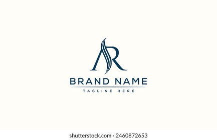 AR logo Design Template Vector Graphic Branding Element.