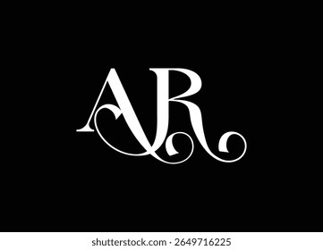 AR logo Design Template Vector Graphic Branding Element.