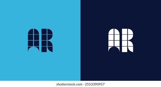 AR logo design with tile shape. Minimalist and modern vector illustration design suitable for business or brand