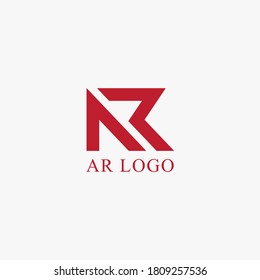 AR logo design. Vector illustration.