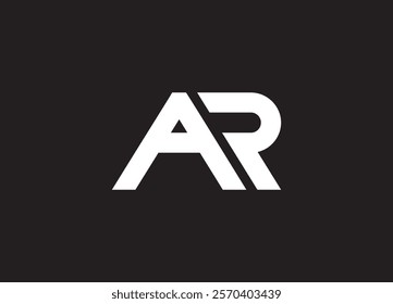 AR logo design vector initial design
