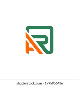 AR logo design vector sign