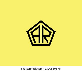 AR Logo design vector template