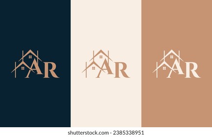 AR logo with a home form element which means a real estate company