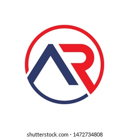 AR logo initial letter design template vector illustration