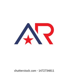 AR logo initial letter design template vector illustration